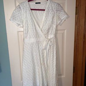 White wrap dress
